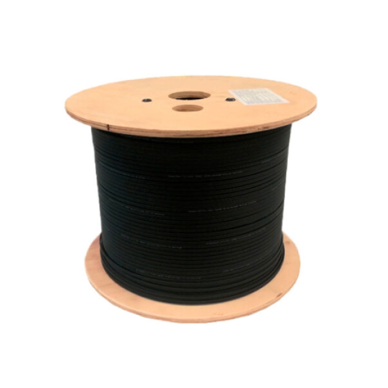 Fibra Drop plana de 1 hilo con cable mensajero, Carrucha de 2 KM