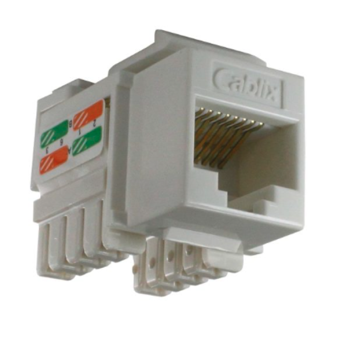 Conector (Keystone Jack) Cat6 LA, 110IDC, 90º-RAL 5017, color azul.