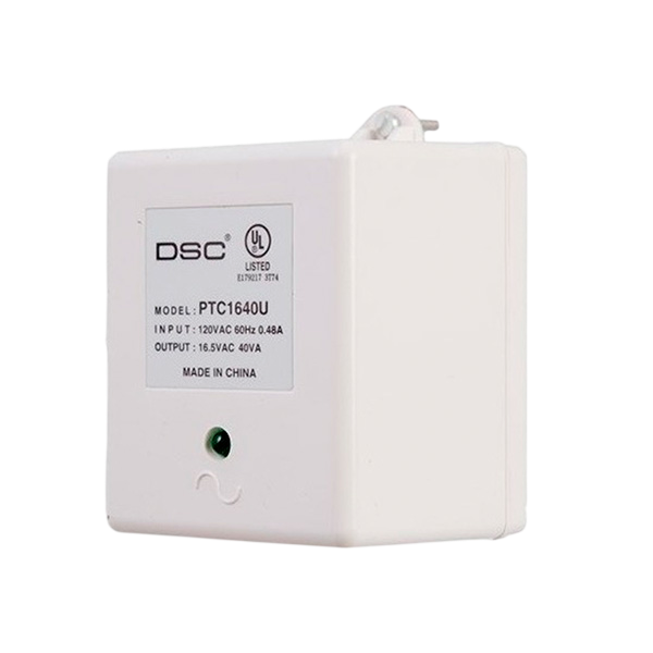 FUENTE TRANSFORMADOR ENCHUFABLE TEKLINK 16V40VA CON PTC Y LED DSC FLM  SW-16450