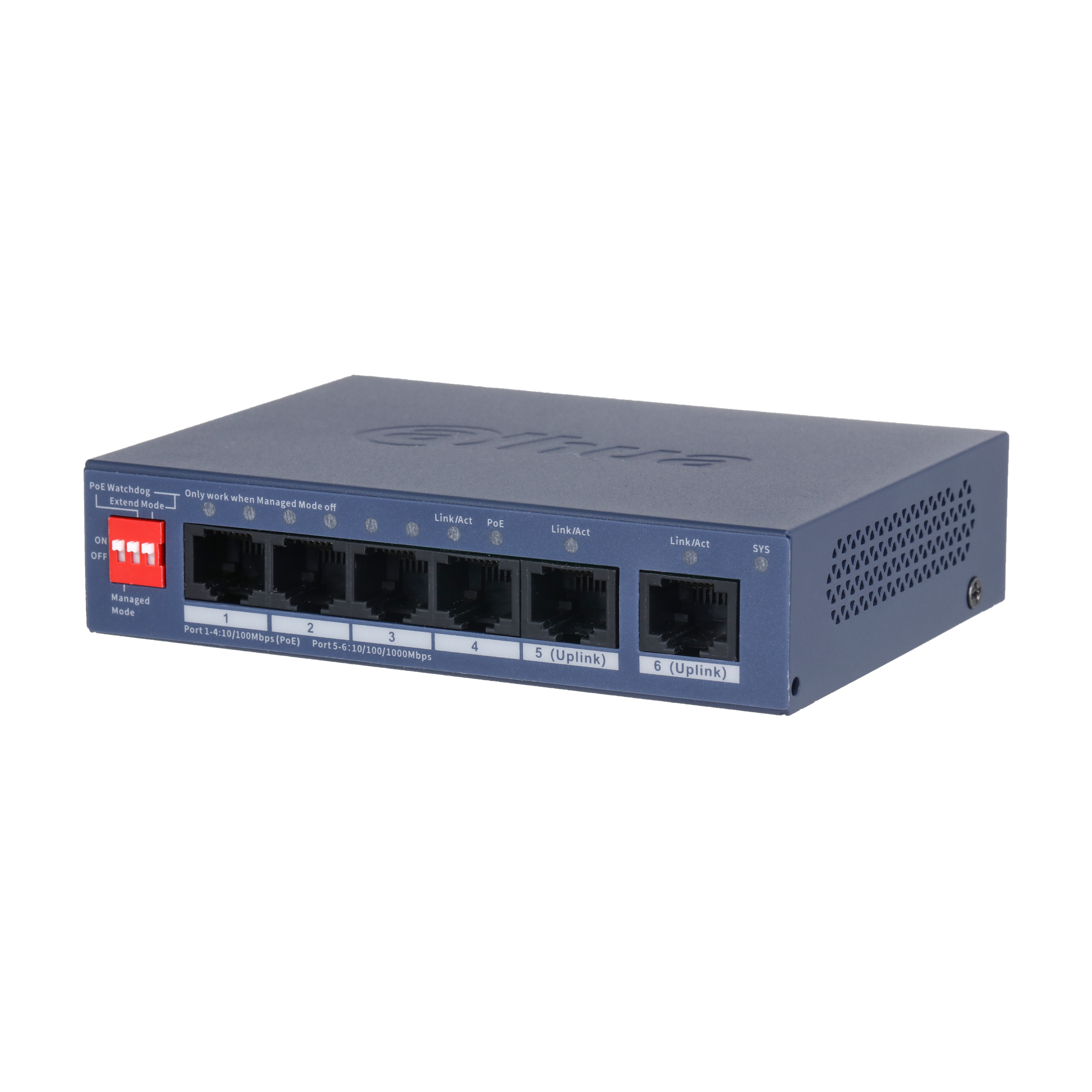 SWITCH CLOUD DAHUA 4 POE 100MBPS + 2 UPLINK GIGA 36W CS4006-4ET2GT-36