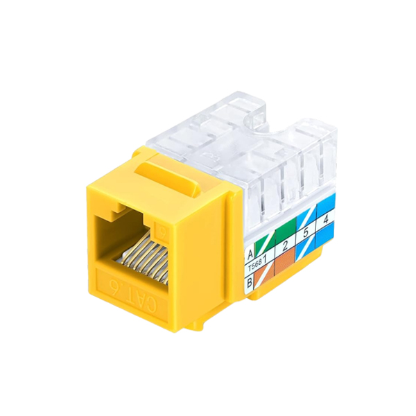 JACK UTP CAT6 – UL – AMARILLO  TEKLINK – 90 GRADOS
