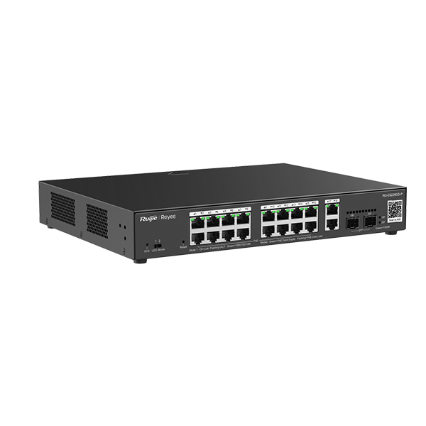 SWITCH RUIJIE-REYEE 20 PUERTOS 16P POE+ GIGABIT 2RJ45 UPLINK 2SFP 250W RG-ES220GS-P