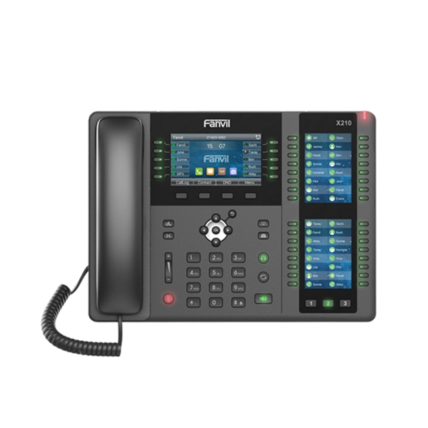 TELEFONO FANVIL EMPRESARIAL IP DOS PANTALLAS, 10 CUENTAS 20 LÍNEAS, POE 10/100/1000  X210