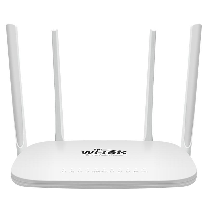 ROUTER WITEK DOBLE BANDA 1200 MBPS POE,MESH 2.4 & 5 GHZ WI-R3