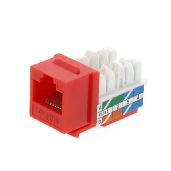 JACK UTP CAT6 – UL – ROJO TEKLINK – 90 GRADOS KEYMTL-6UL-RD