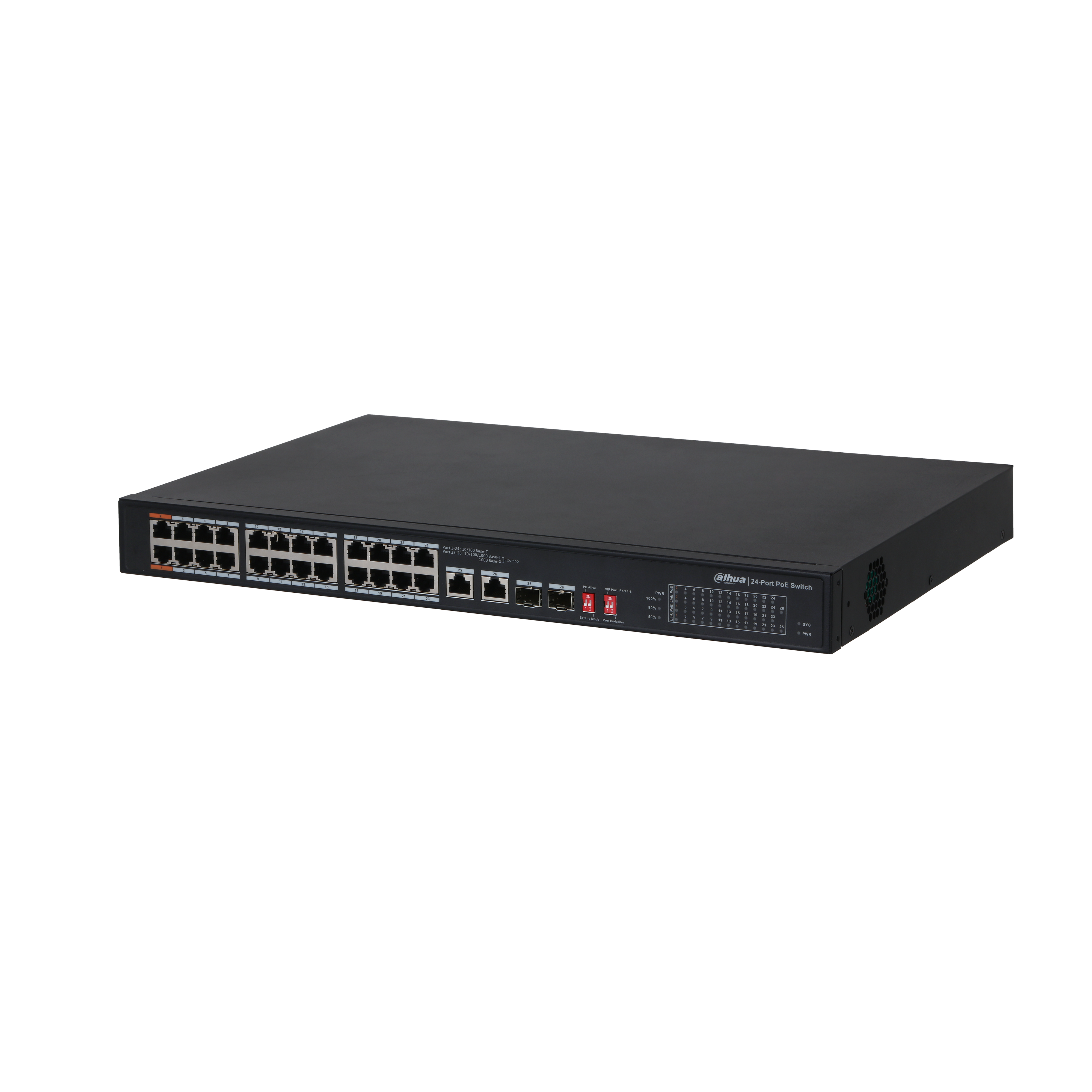 SWITCH DAHUA POE WATCHDOG 24P10/100  2P 1000/SFP 240W PFS3226-24ET-240