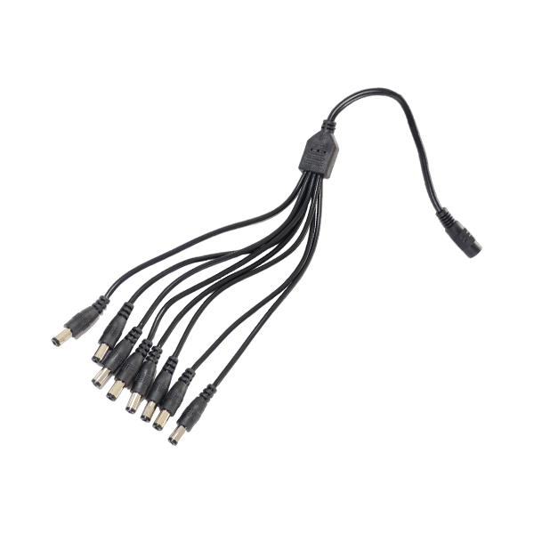 POWER SPLITTER CABLE 1 TO 8 – 1 JACK HEMBRA A 8 JACKS MACHO – CCTV TEKLINK DCFM18