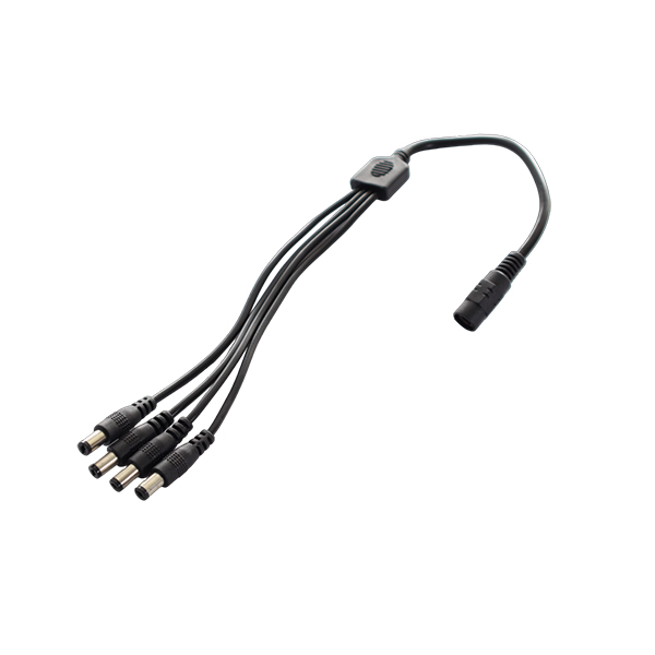 POWER SPLITTER CABLE 1 TO 4 – 1 JACK HEMBRA A 4 JACKS MACHO – CCTV TEKLINK DCFM14