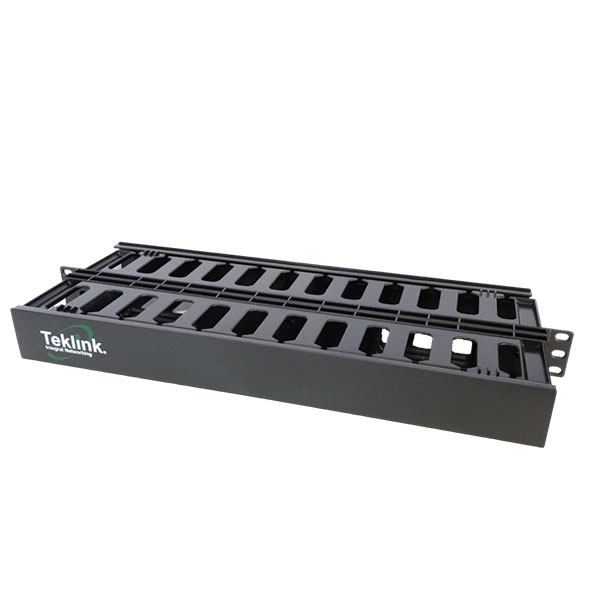 ORGANIZADOR CABLE HORIZONTAL RANURADO 1U – DOBLE LADO – TEKLINK