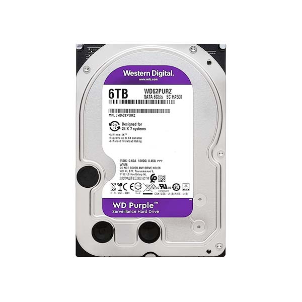 DISCO DURO WESTERN DIGITAL 6TB PURPLE CCTV 3,5″ 6GB WD62PURZ