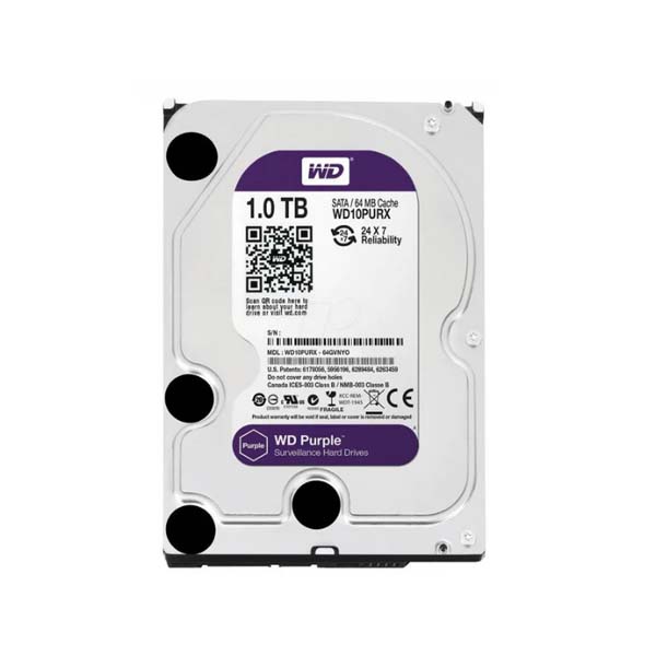 DISCO DURO WESTERN DIGITAL 1TB PURPLE CCTV 3,5″ 6GB WD10EVRX