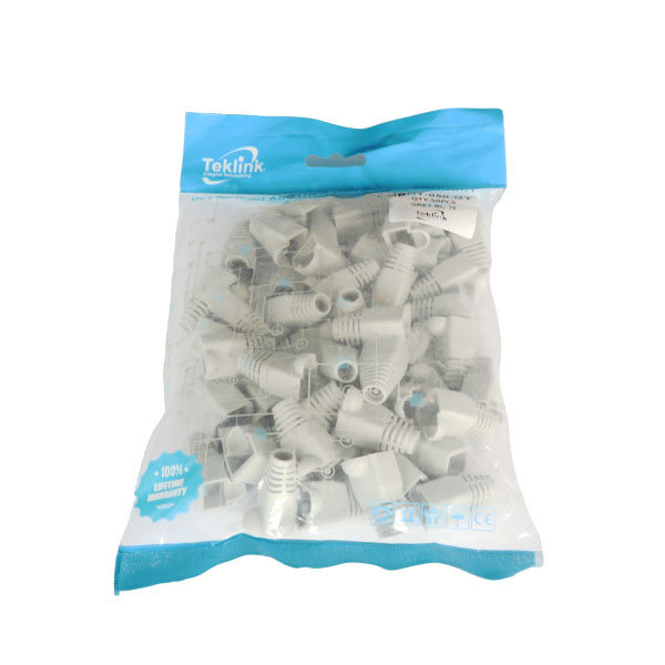 BOTAS PARA PATCH CORD RJ-45 GRIS PAQUETE DE 50 UNIDADES TEKLINK BOT-050-GY