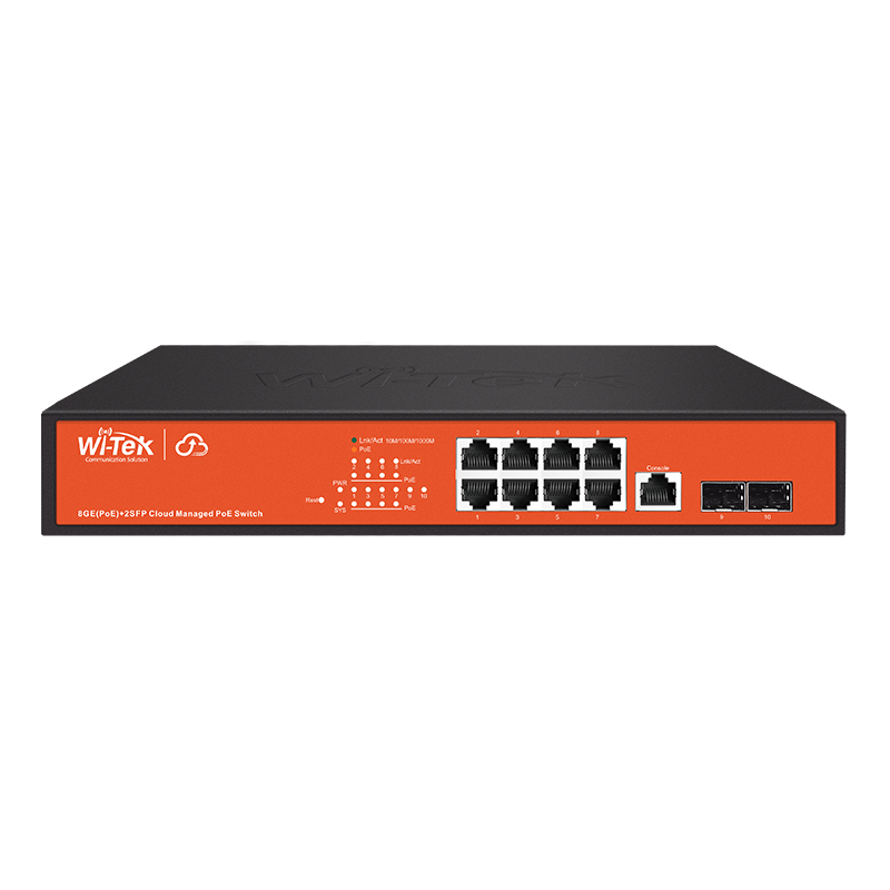 SWITCH WITEK POE 8GE+2SFP FULL GIGA 802.3AF/AT CLOUD L2 MANAGED 156W LINK AGGREGATION  WI-PCMS310GF