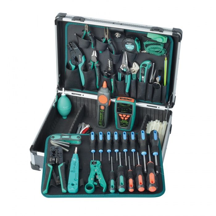 MALETA KIT DE HERRAMIENTAS  PARA  TELECOMUNICACIONES PROSKIT PK-1938M2