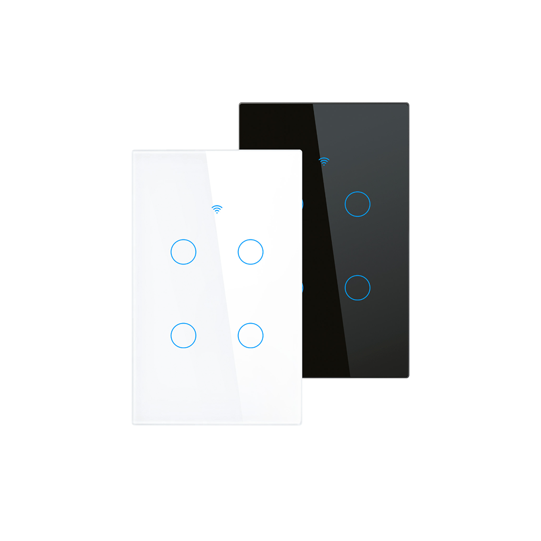 APAGADOR INTELIGENTE WIFI NEGRO 4 LUCES 400W TEKLINK TUYA TK-TY-U4