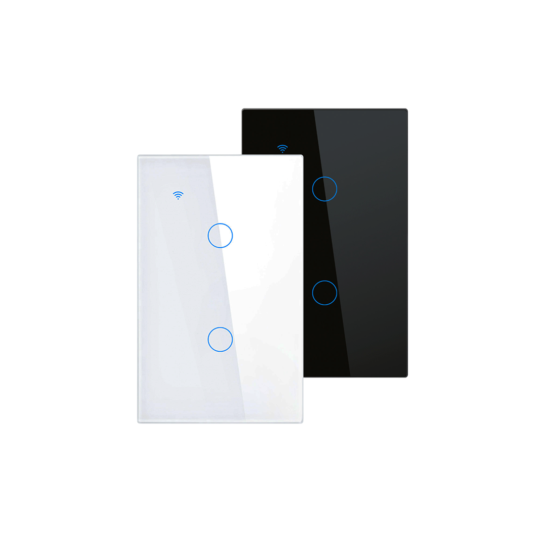 APAGADOR INTELIGENTE WIFI NEGRO  2 LUCES 400W TEKLINK TUYA TK-TY-U2