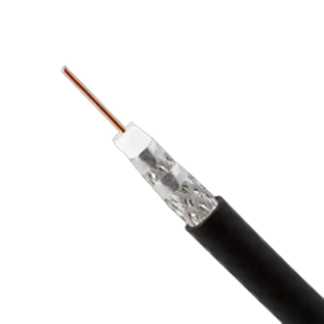 CABLE COAXIAL NEGRO RG6 18AWG BCCS, EXTERIOR, TRI SHIELD, UL CM RATED 77% SHIELD BRAID 305 M TEKLINK