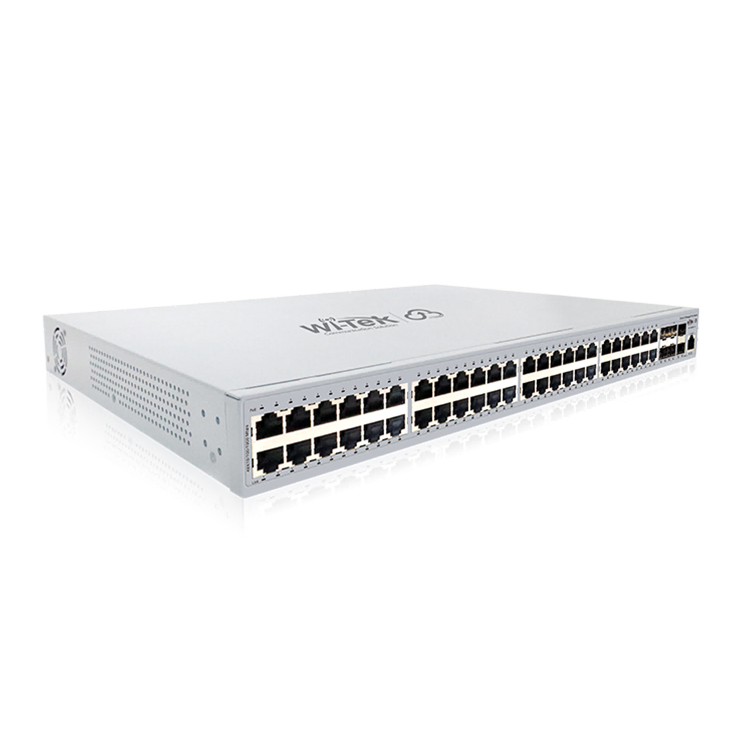 SWITCH WITEK CLOUD CAPA 3, 48 RJ45 GIGA POE 6 SFP+ 370W WI-PCMS554F-L3 V2