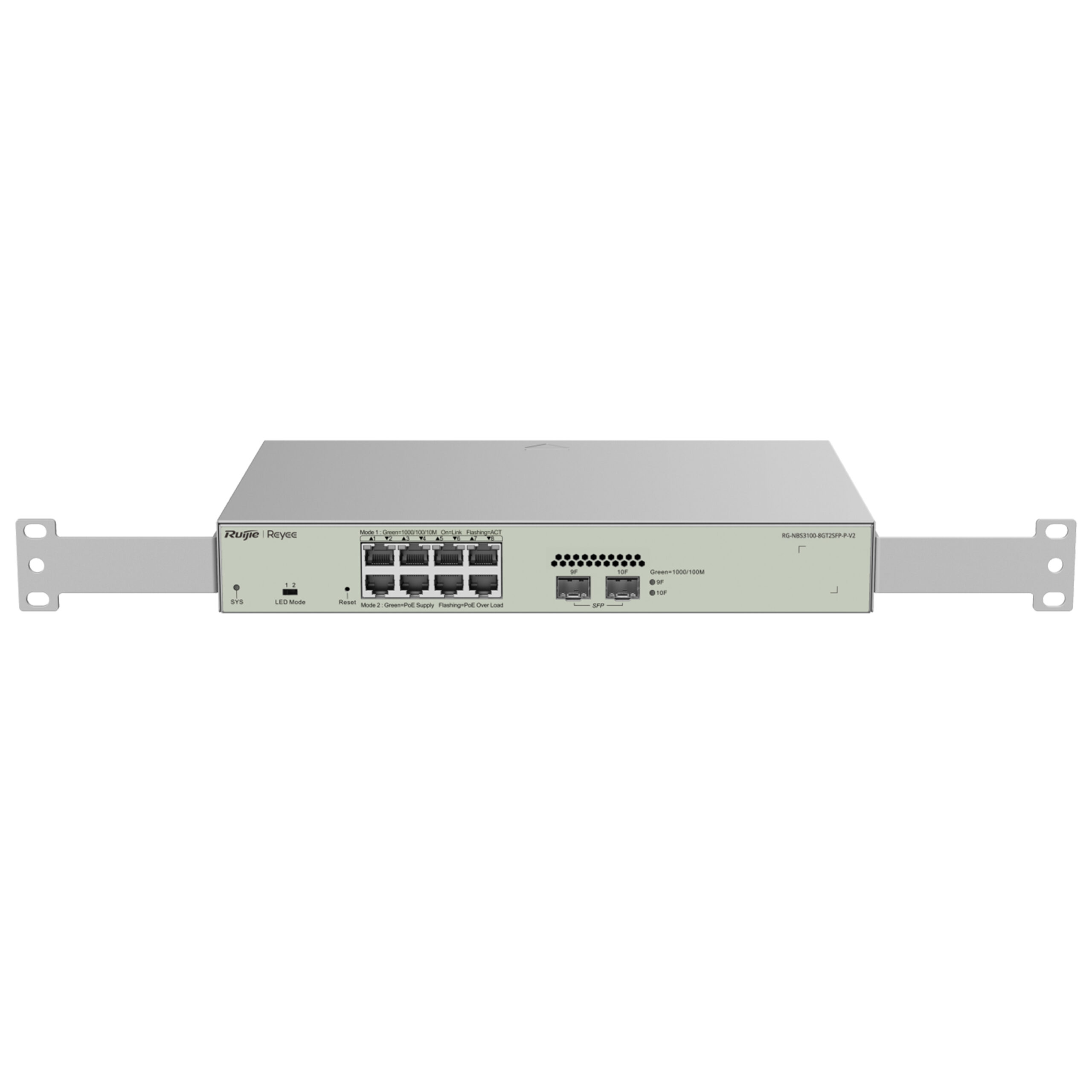 SWITCH CAPA 2 RUIJIE REYEE 8 RJ45 GIGA POE 125W 2 SFP RG-NBS3100-8GT2SFP-P-V2