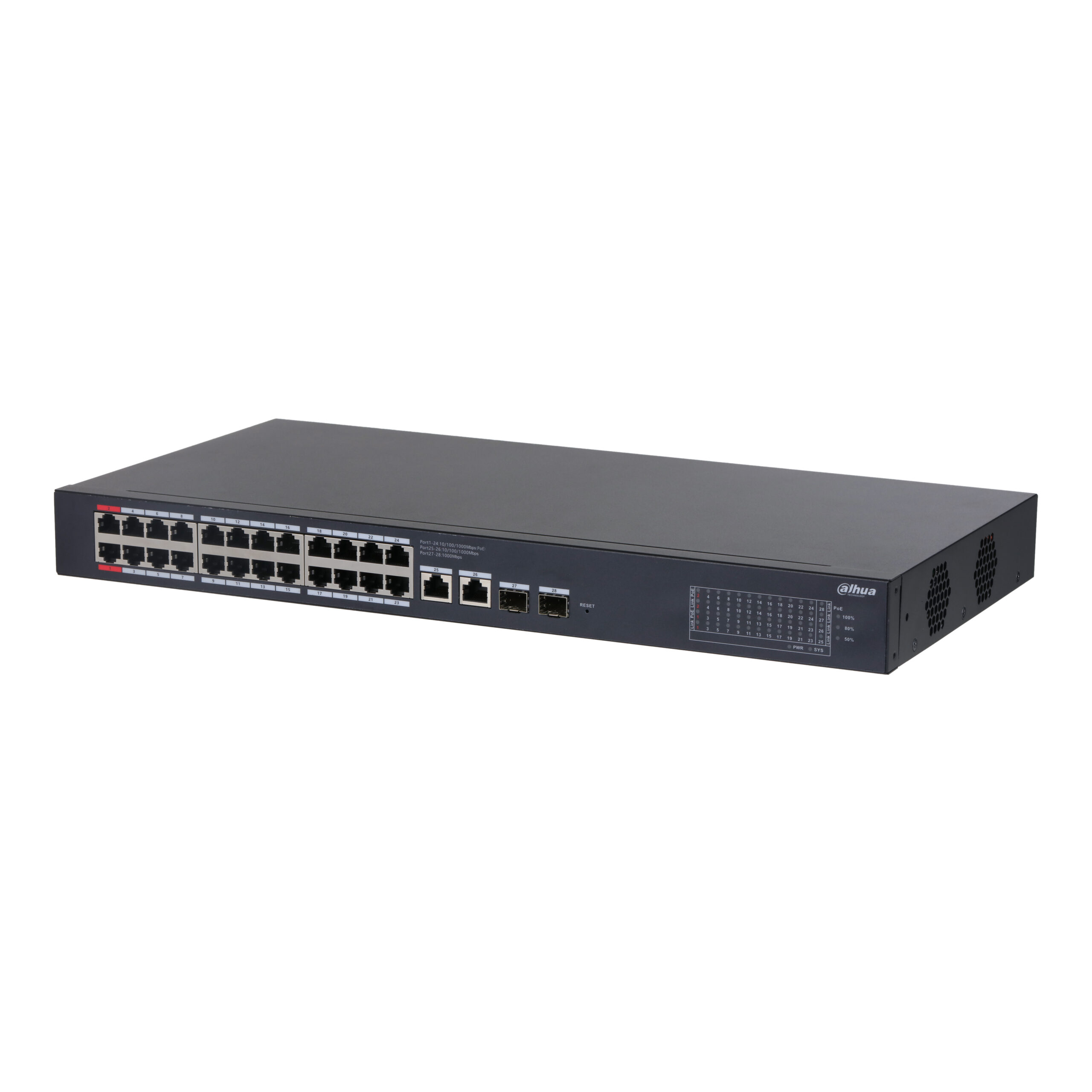 SWITCH CLOUD DAHUA 24 POE GIGA +2 UPLINK COMBO SFP 375W  CS4228-24GT-375