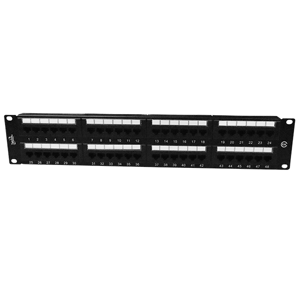 PATCH PANEL CAT 6A 48 PUERTOS UTP UL RACK 1U TEKLINK