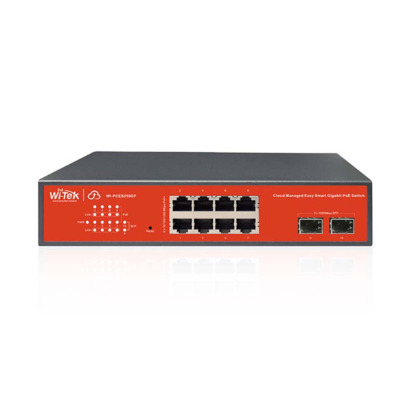 SWITCH WITEK POE 8 PUERTOS, CLOUD 130W 2 RANURAS SFP DE 1000 MBPS WI-PCES310GF