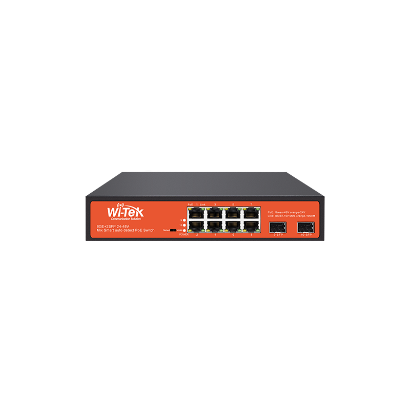 SWITCH WITEK POE 8GE 24V/48V  2 SFP  150W WI-PS310GF