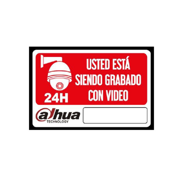 ROTULO DE ADVERTENCIA DE CCTV GRABANDO DAHUA COLOR AZUL