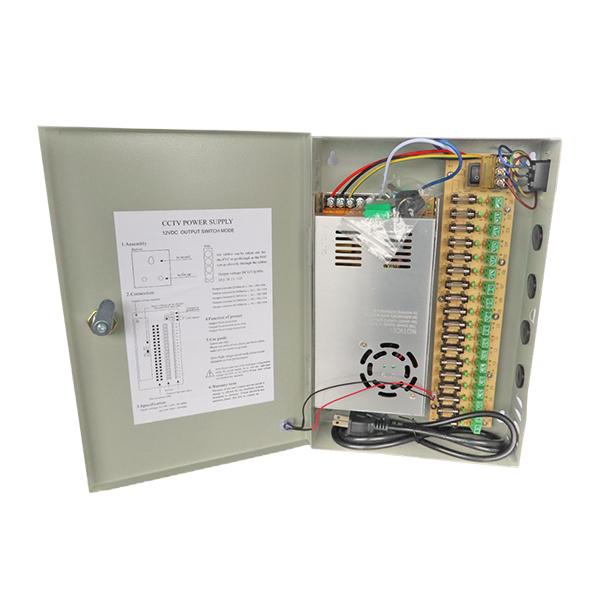 FUENTE DE PODER CENTRALIZADA TEKLINK 12 VOLTIOS 30 AMPERIOS 18CH