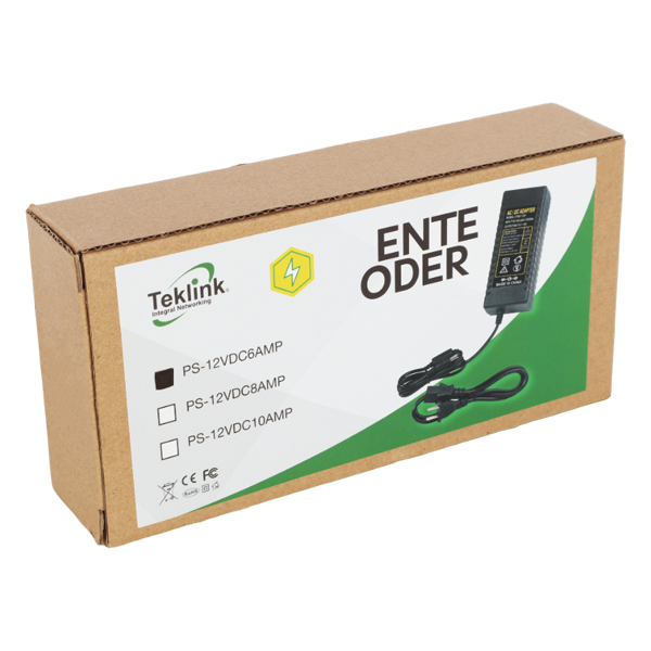 FUENTE DE PODER 12 V 6AMP 100-240V   ADAPTADOR CORRIENTE ANTI INTERFERENCIA  72W  TEKLINK