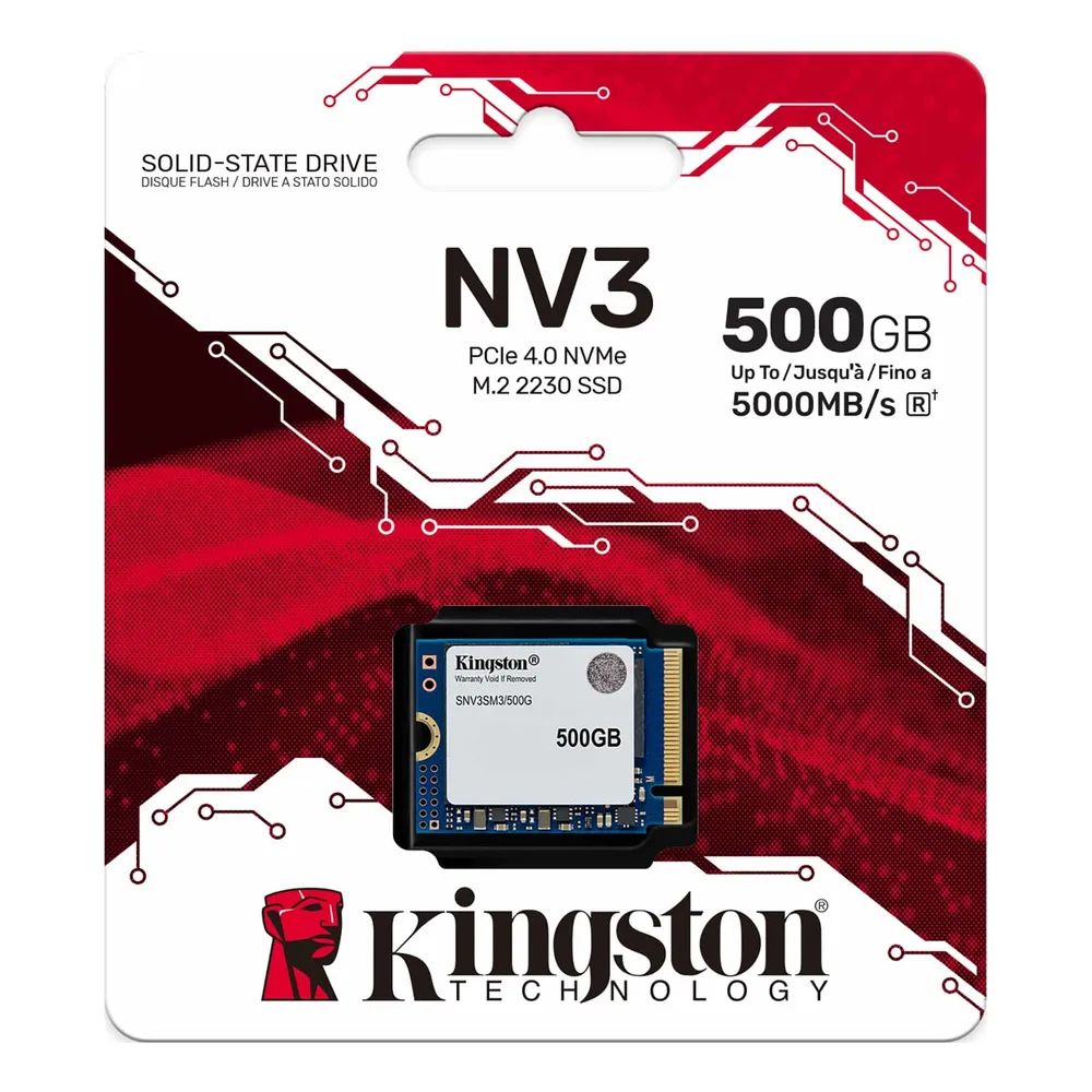 Kingston - Internal hard drive - 500 GB - M.2 2230 - Solid state drive - NV3 M.2 2230 PCIe 4.0 NVMe