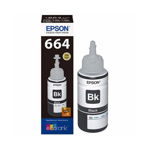 Epson T664 - 70 ml - negro - recarga de tinta - para Epson L110, L200, L310, L380, L395, L495, L575, L606, L655, L656, L1300, L1455 