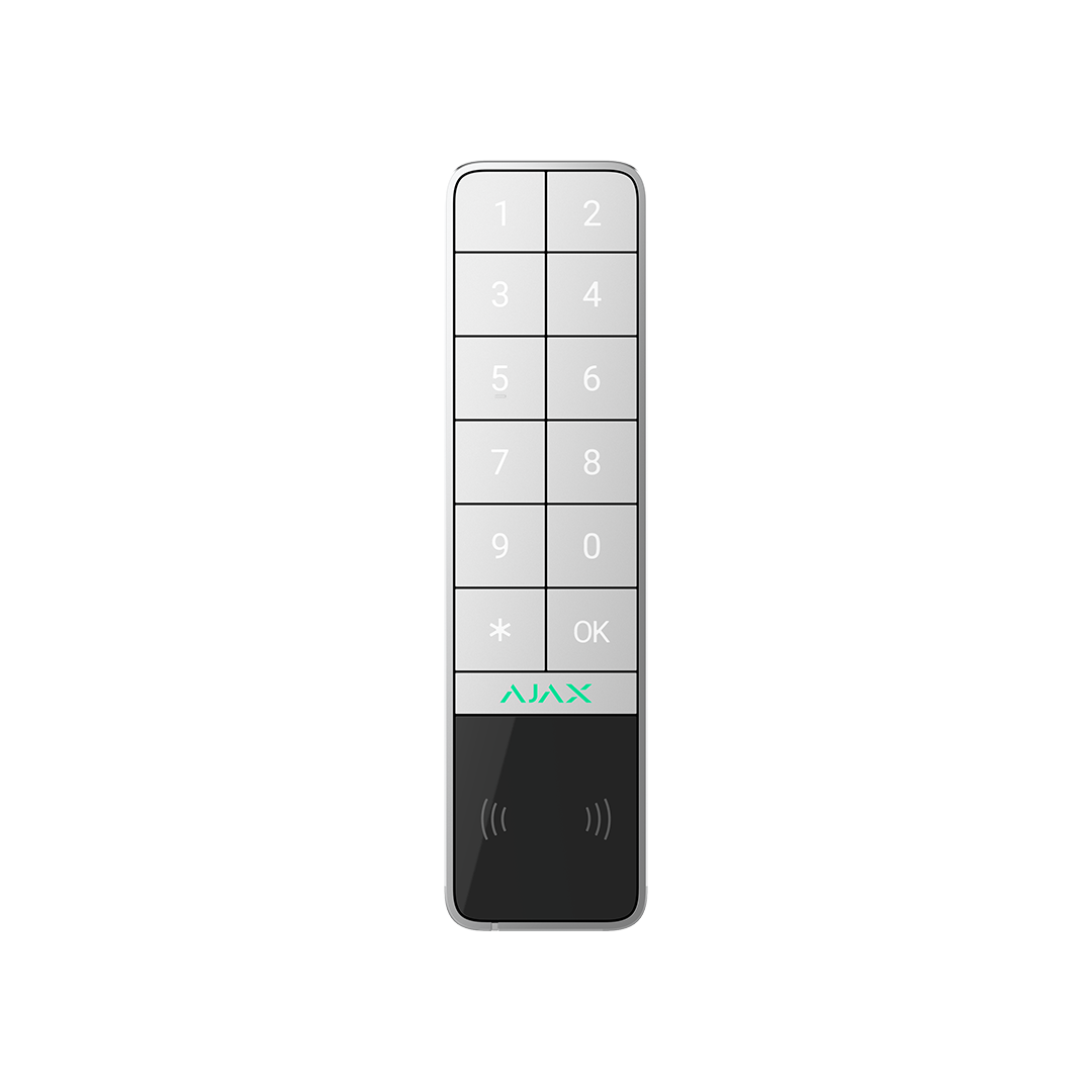 TECLADO PARA EXTERIOR,AUTENTICACION POR TARJETAS PASS,TAGS,SMARTHPHONES Y CÓDI,BLANCO AJAX 99973.286