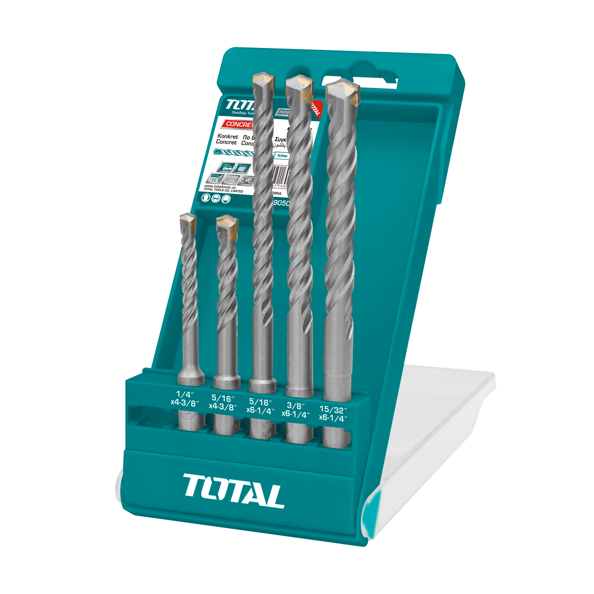 JUEGO BROCAS CONCRETO TOTAL SDS PLUS 5 PIEZAS UTAC190501