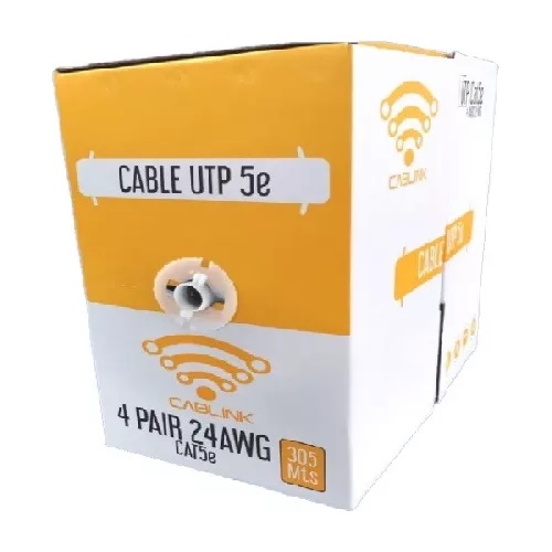 CABLE UTP 5E 4 PARES INTERIOR – BLANCO- CCA / ALEACION 305 METROS CABLINK