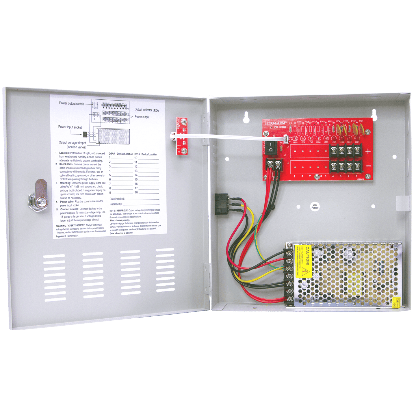 Fuente de alimentación CCTV conmutada de 12 V CC, 4 salidas, 5 A en total