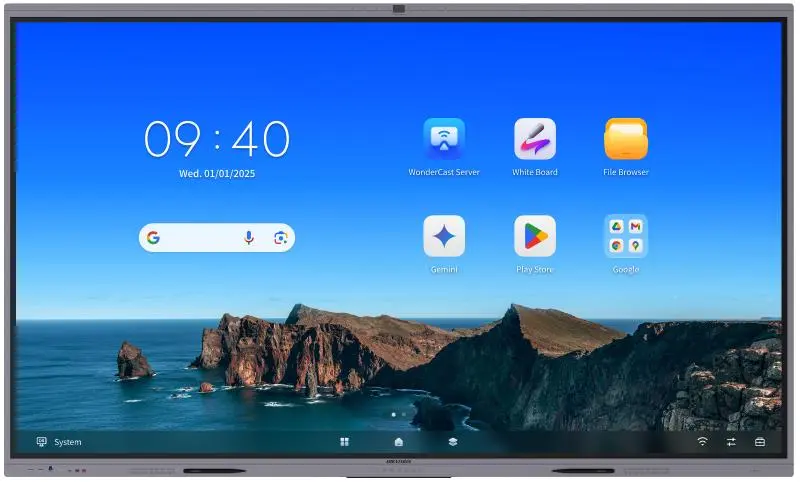 Pantalla interactiva Hikvision WonderHub 4K de 75" con Android 14
