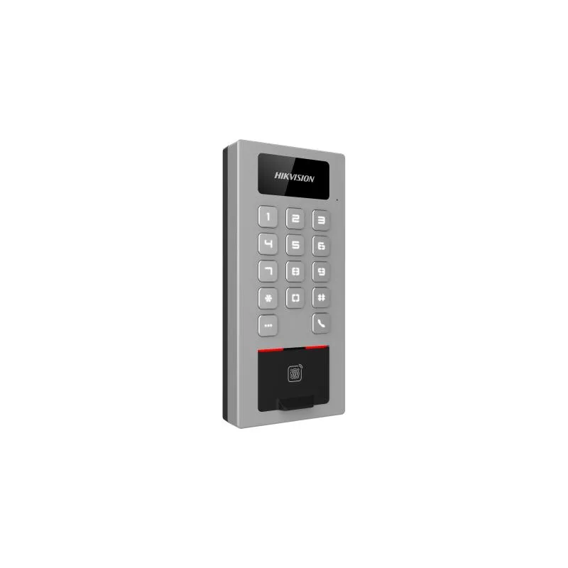 Terminal de Control de Acceso IP65/IK09 con Tarjeta, Huella, PIN – MicroSD hasta 256 GB, Hik-Connect, Intercomunicación mediante protocolo SIP, Admite el modo AP
