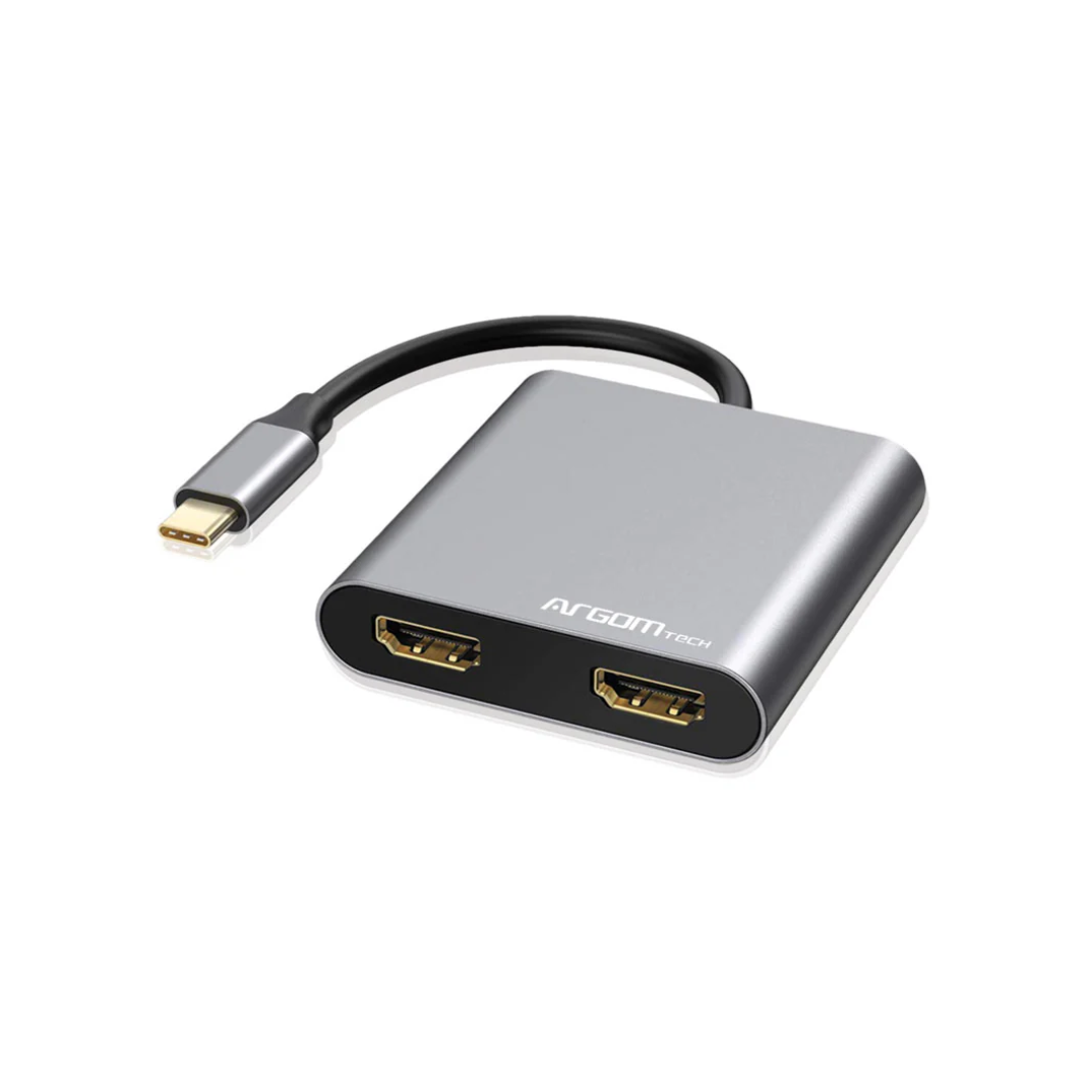 Hub USB Argom ARG-UB-0182 USB-C 4 en 1 HDMI Doble