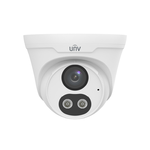 CAMARA UNIVIEW IP DOMO 4MP 2.8MM DOBLE LUZ COLOR HUNTER POE 30M IP67 2WAY-AUDIO IPC3614LE-ADF28KC-DL
