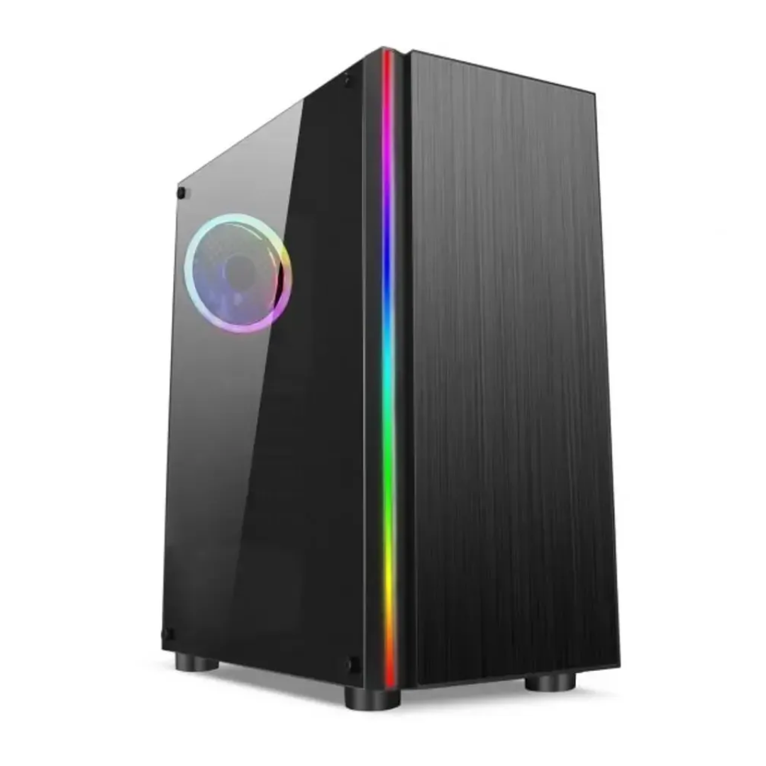 Caja Gaming X-Micro LuzarGb/Vidrio TempSin Fuente #S3