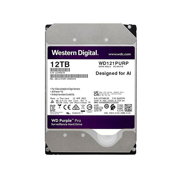 DISCO DURO WESTERN DIGITAL 12TB PURPLE PRO  CCTV SATA 3.5″ 6GB   WD121PURP
