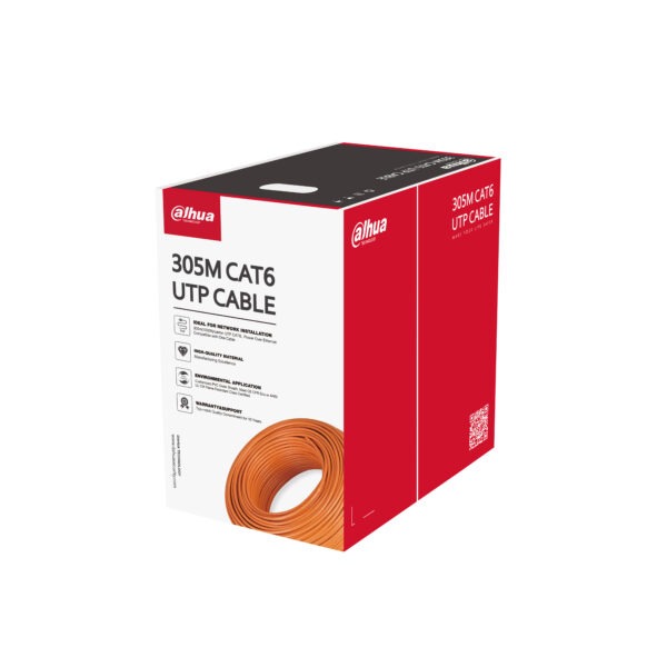 CABLE UTP DAHUA CAT6  ANARANJADO/GRIS  CCA  ALEACION ALUMINIO  305M  DH-PFM922I-6UN-C