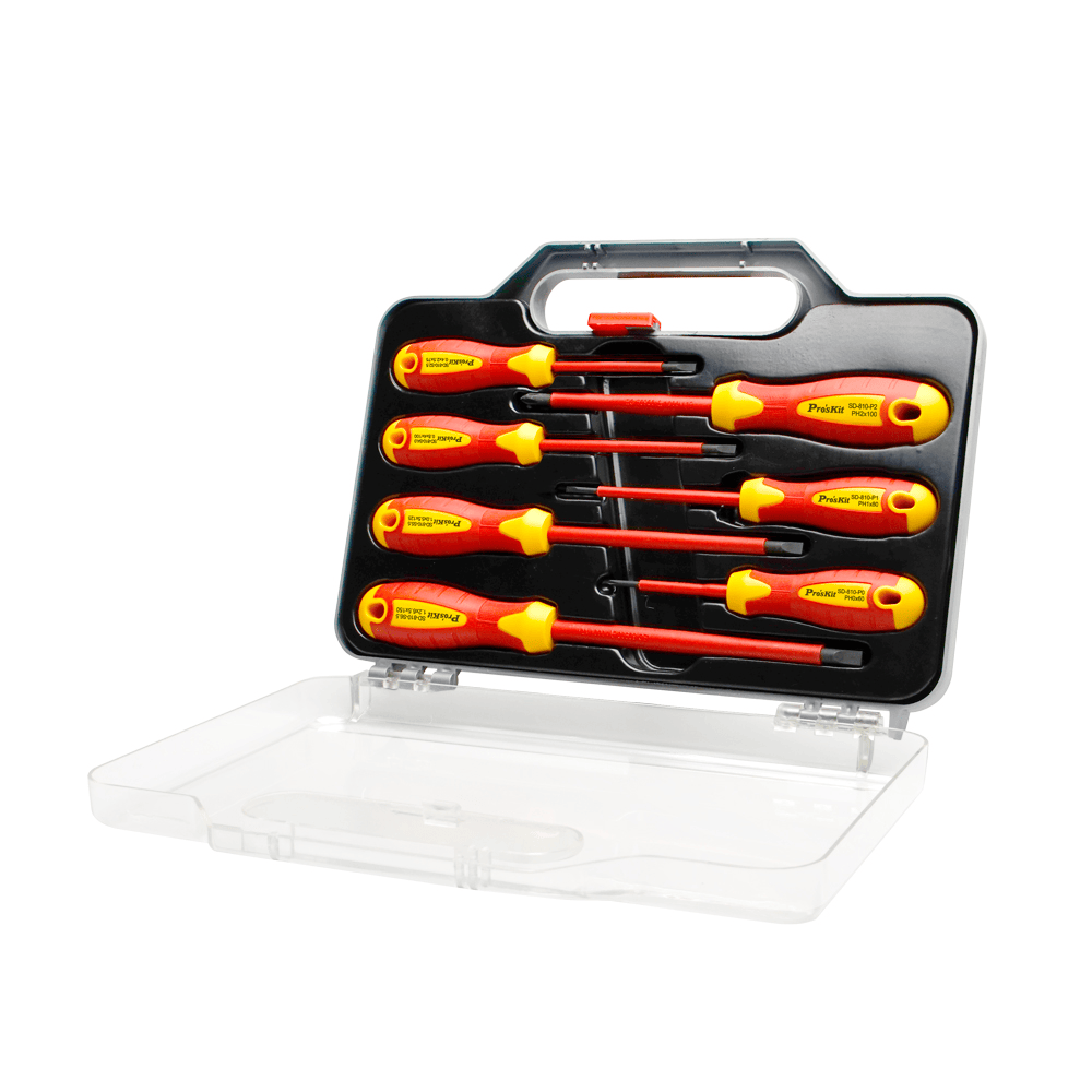 JUEGO DE DESATORNILLADORES PROSKIT 7 UNIDADES 1000 V SD-8012