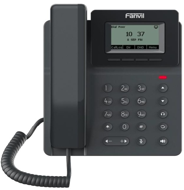 TELEFONO FANVIL 2 LINEAS SIP 10/100 POE PANTALLA 2,3 MONOCROMÁTICA V50P
