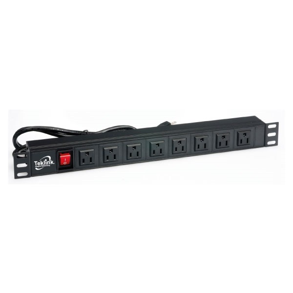 REGLETA PARA RACK PDU HORIZONTAL 19″ ANCHO 20AMP 8 TOMAS 115 VOLTIOS TEKLINK