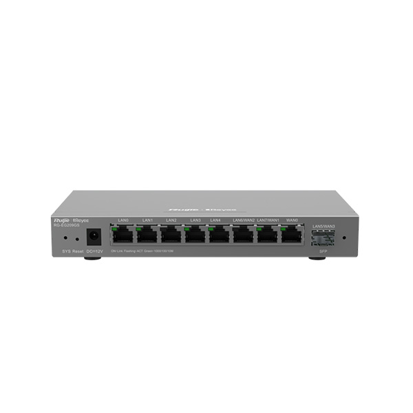 ROUTER RUIJIE-REYEE  HASTA 4 WAN 8PUERTOS 10/100/1000 200 USUARIOS 600MBPS  RG-EG209GS