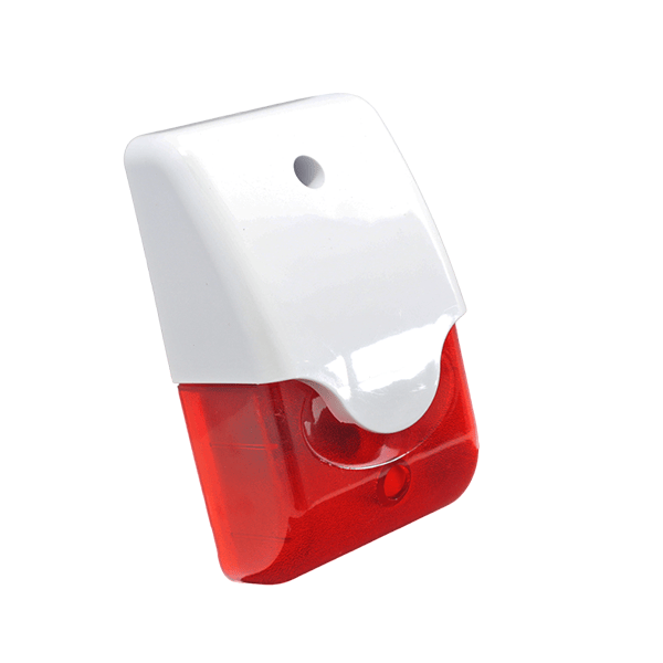 SIRENA PARA INTERIOR   CON LUZ ESTROBO ROJA    105  DECIBELIOS MARCA PIMA