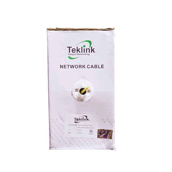 CABLE UTP TEKLINK CAT5E – INTERIOR – 24 AWG – 305M 100% COBRE UL & ETL – GRIS
