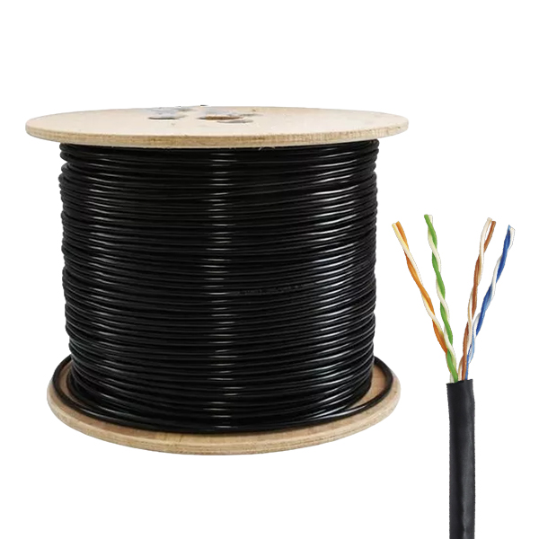 CABLE UTP TEKLINK CAT5E – EXTERIOR – 24 AWG – 305M 100% COBRE DOBLE FORRO COLOR NEGRO CAB-TEK5EDJOU